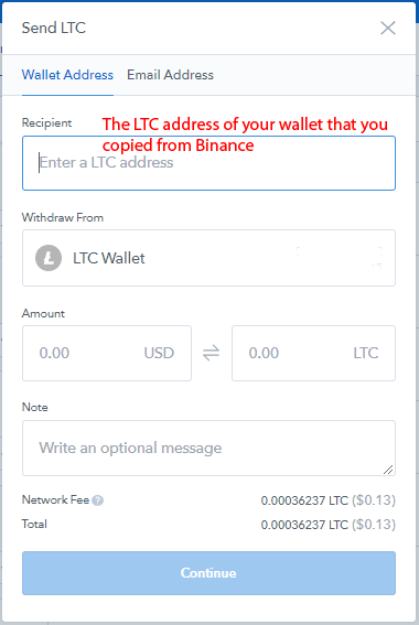 How tpo check status of litecoin transfer to binance exchanges buy bitcoin with litecoin